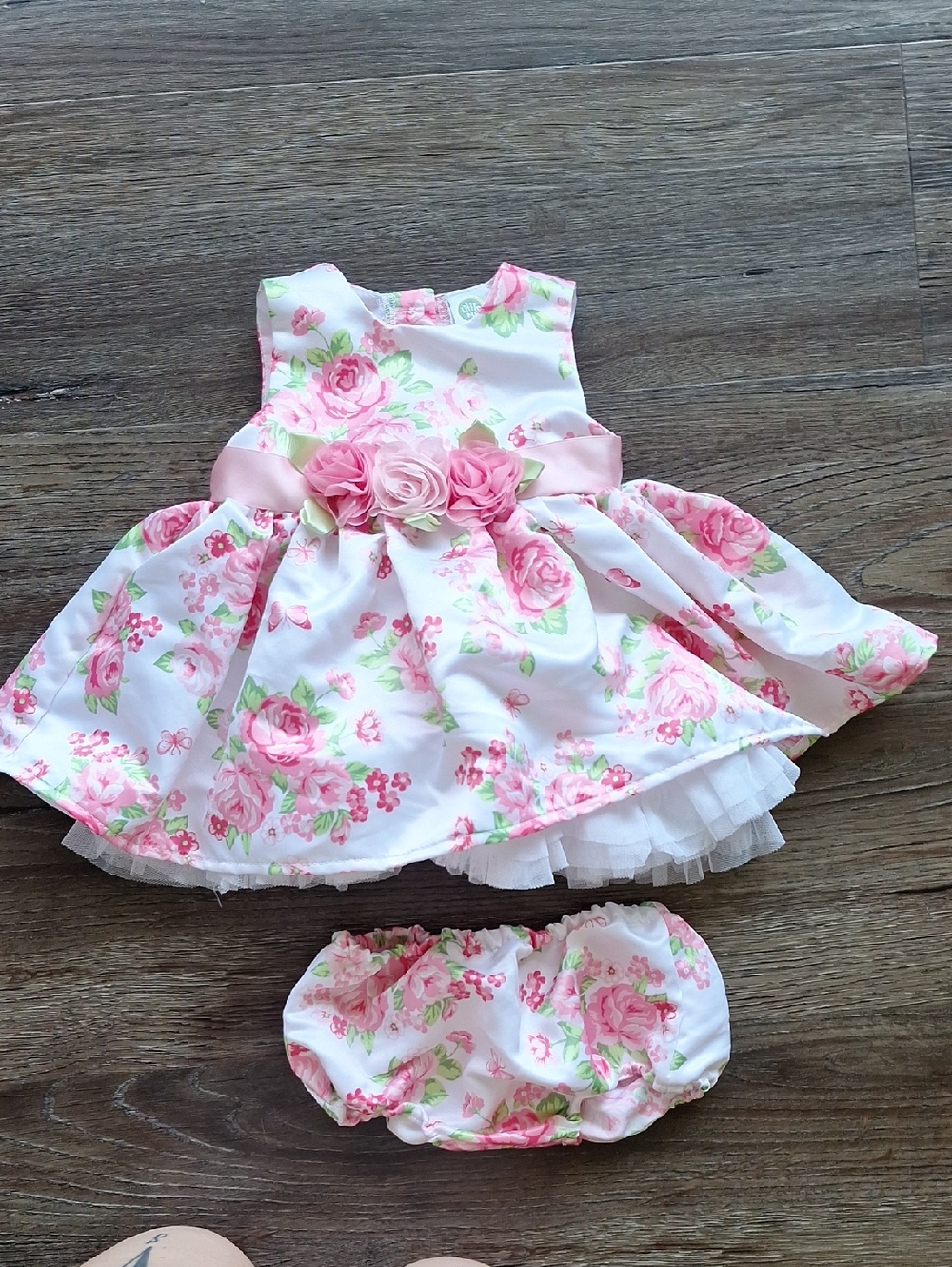 Little Me Pink Floral 2 Piece Dress Size 6m